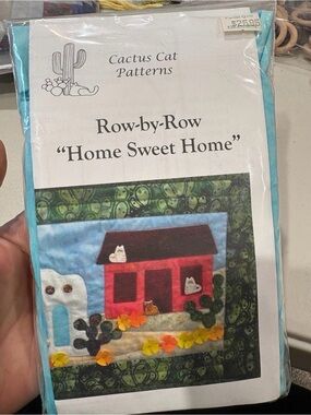 Row-by-Row "Home Sweet Home" Quilt Pattern - Turquoise Accents